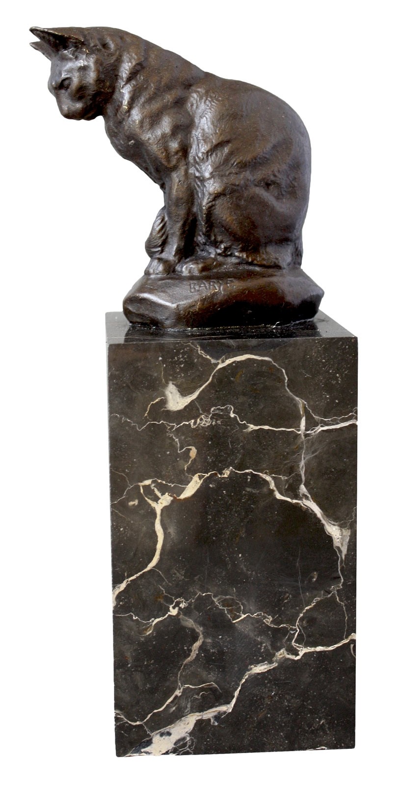 Cat Bronze Sculpture On Marble Base Hot Cast Bronze Figurines