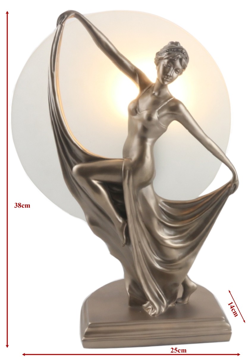 Art deco lady figurine table lamp 2025