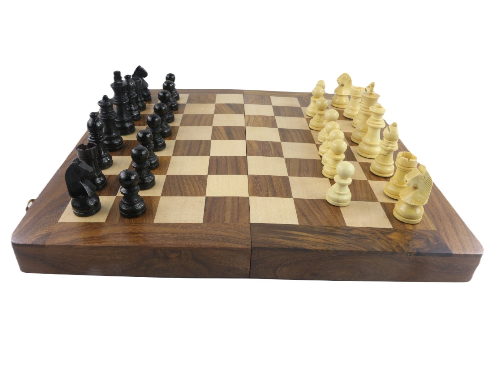 Sheesham Wood - Folding Chess Board with Pieces 30cm