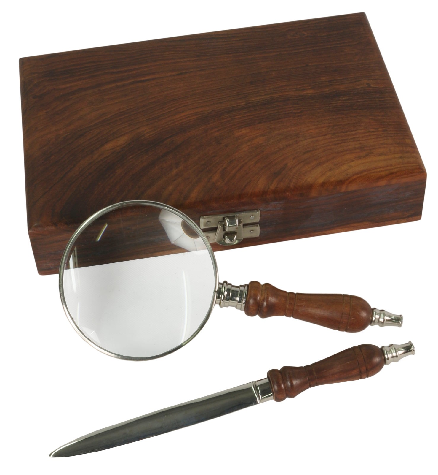 21cm Magnifying Glass & Letter Opener with Box Sheesham Wood 