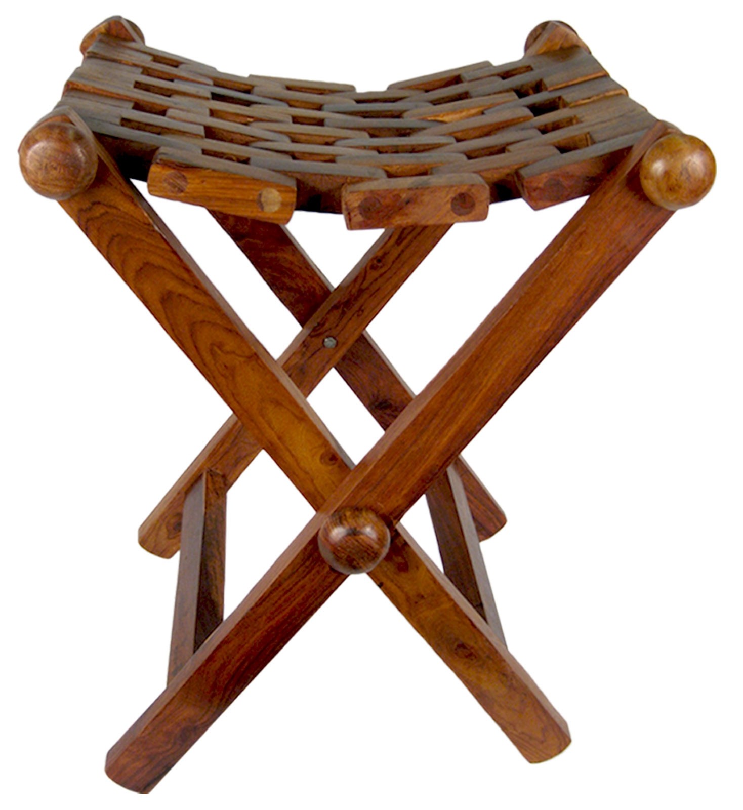 Sheesham Wood Folding Stool - 48cm