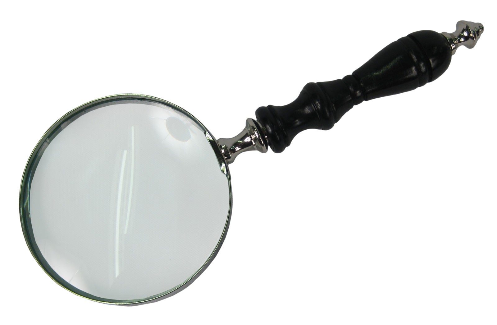 Sheesham Wood Magnifying Glass With Black Handle 25cm - (4 inch Dia)