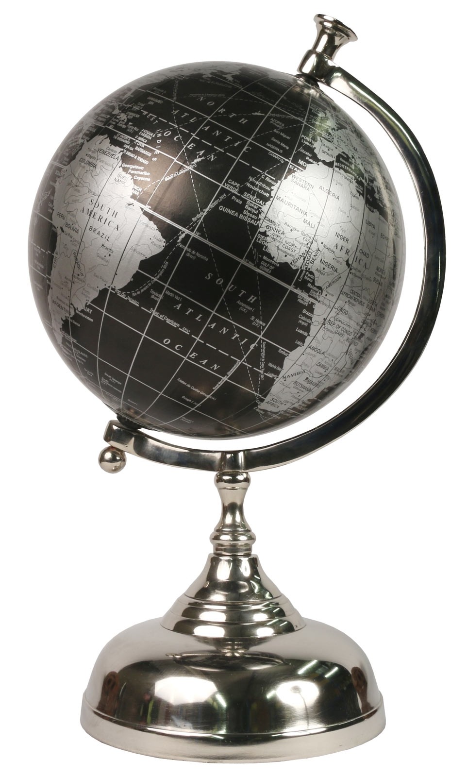 Globe On Aluminium Stand 39cm