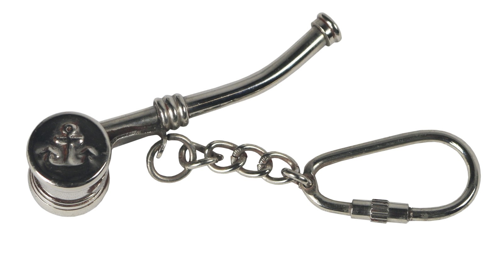 Whistle Keyring Nickel (Batches of 12) 7.5cm