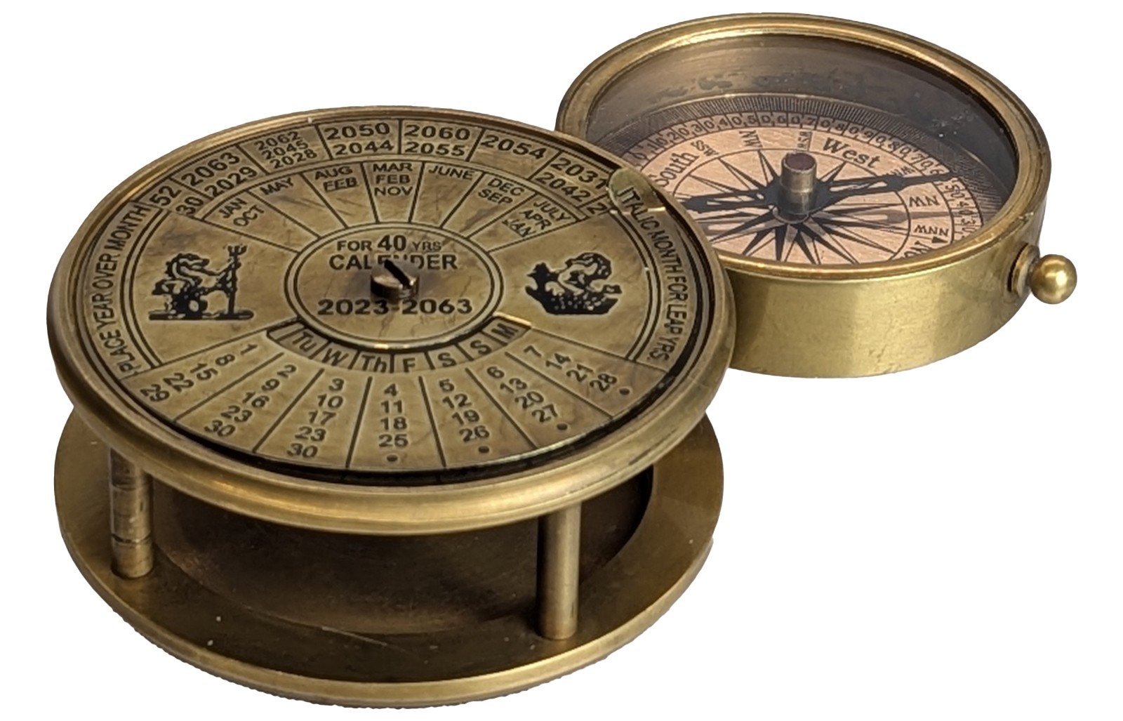 40 Year Calendar Compass 2023-2063 - 6.5cm