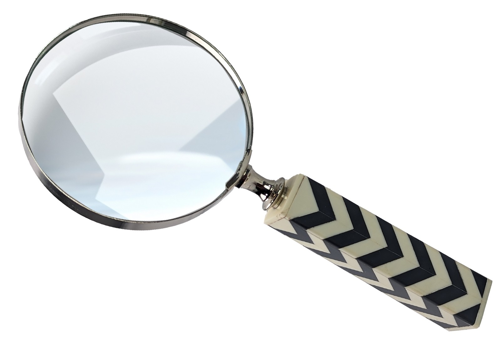 Art Deco Imitation Bone Zebra Magnifying Glass - 24cm