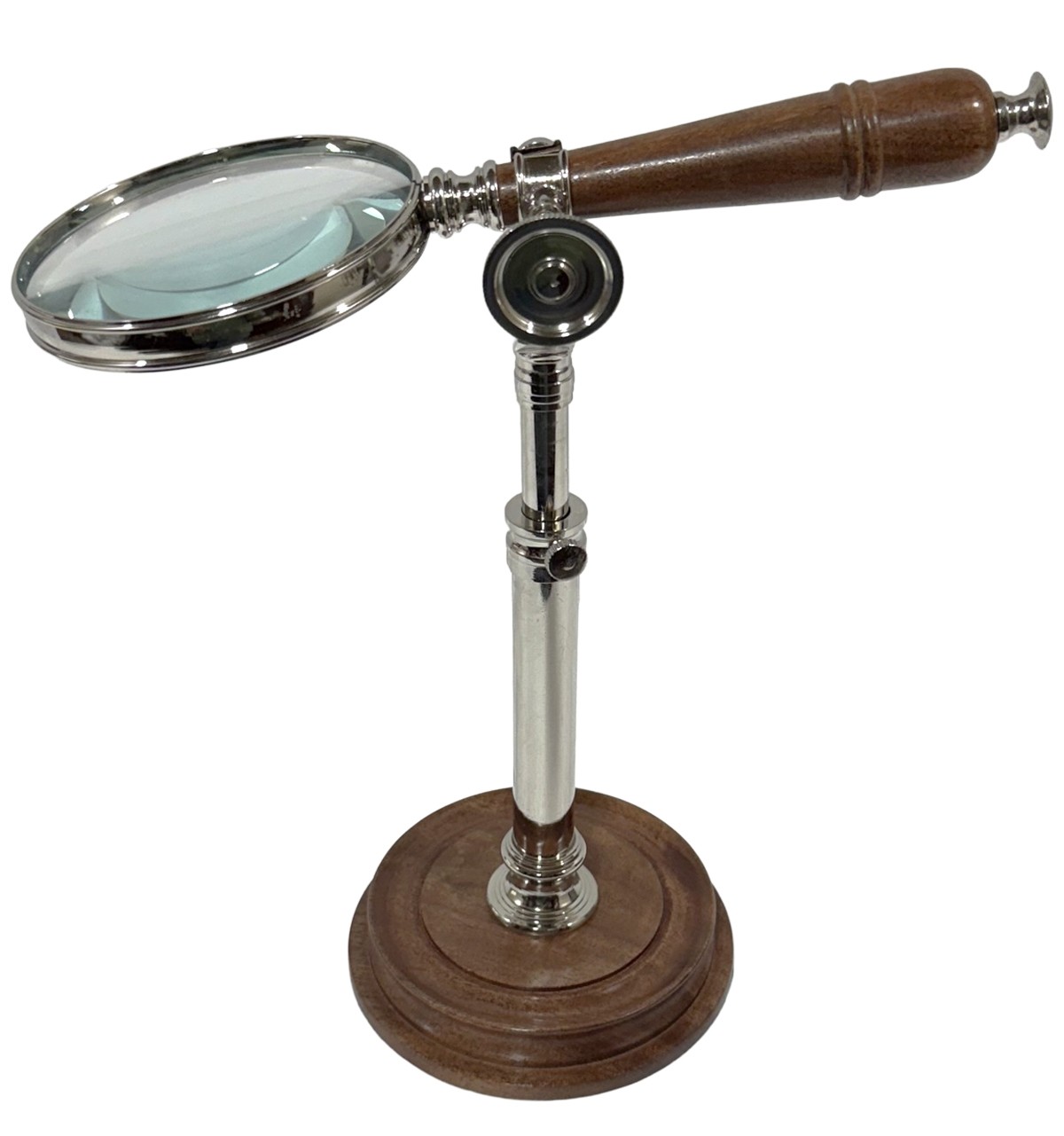 Nickel Magnifying Glass on Sheesham Wood Stand