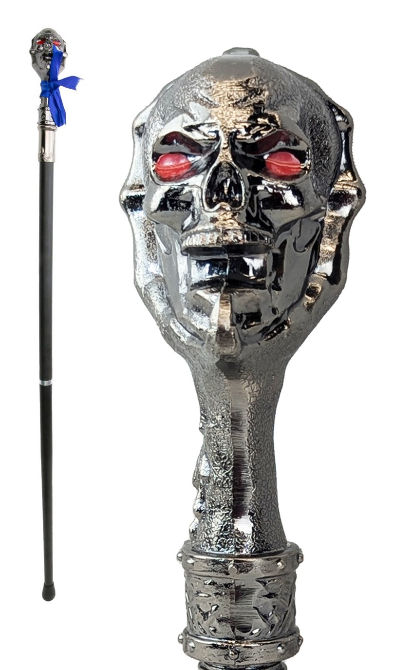 Cyborg Skull Swagger Cane / Walking Stick 92cm
