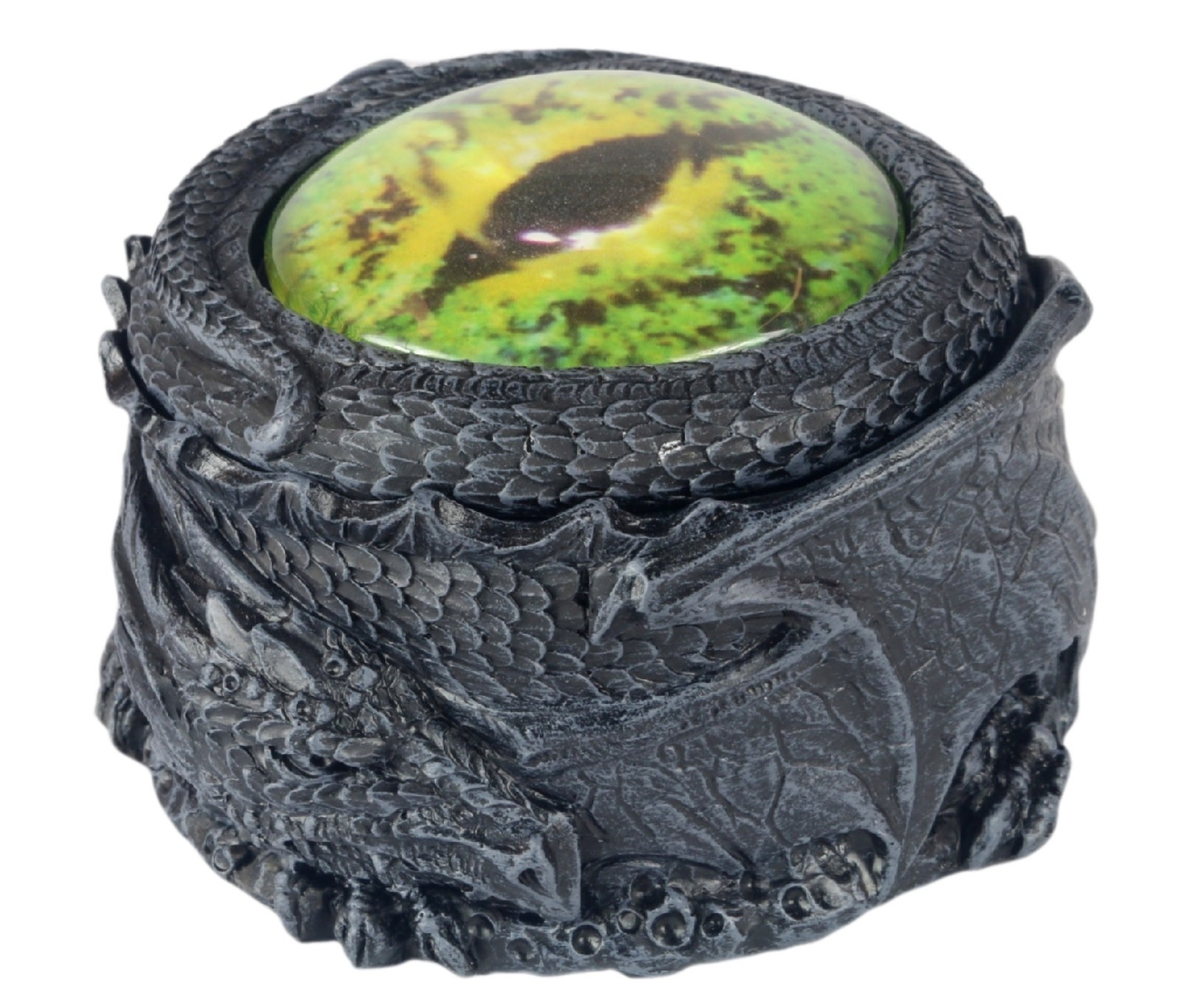Dragon Round Green Eye Box 10.5cm