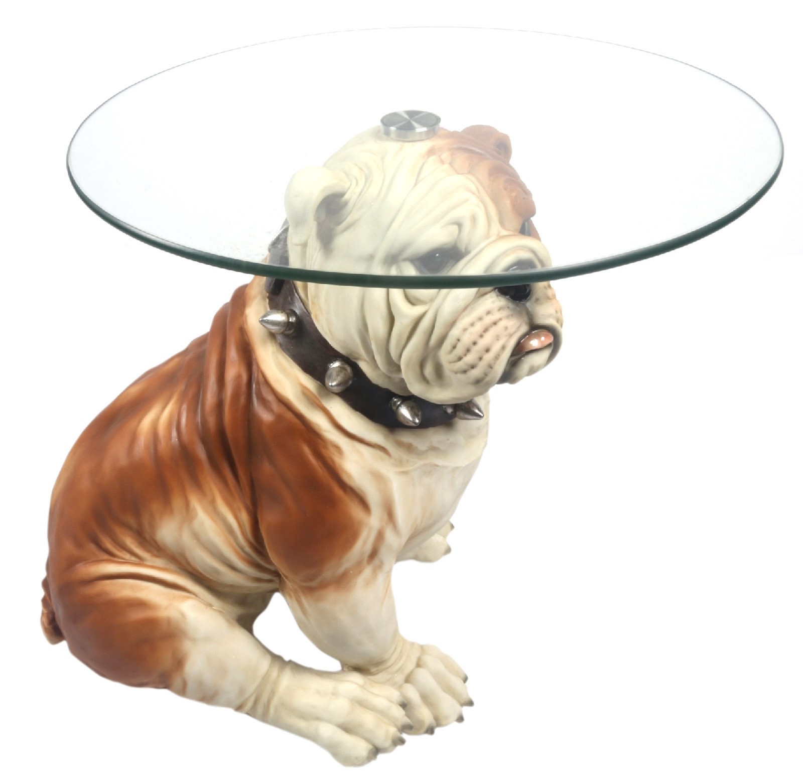 Bulldog Table with Glass Top 56cm