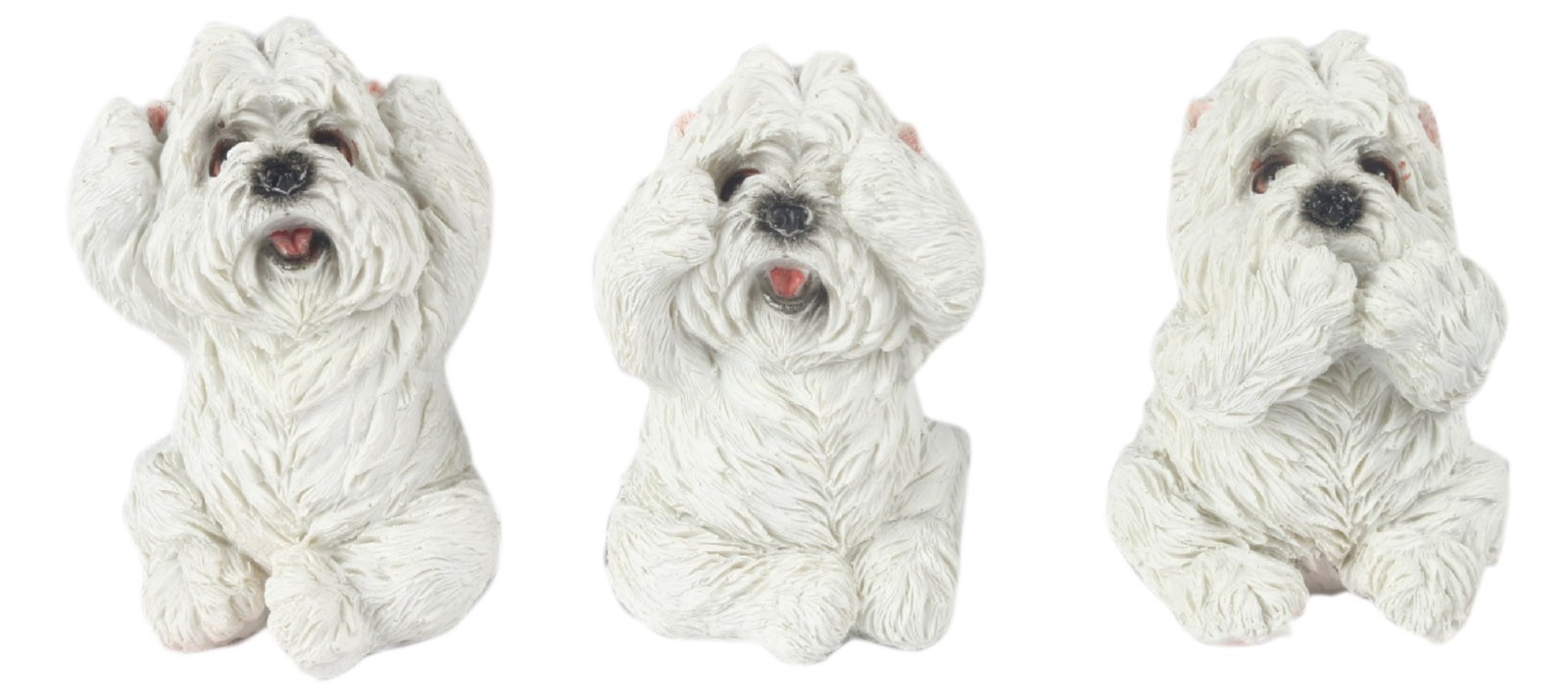 Set Of 3 Westies - Hear Speak, & See No Evil - 8cm