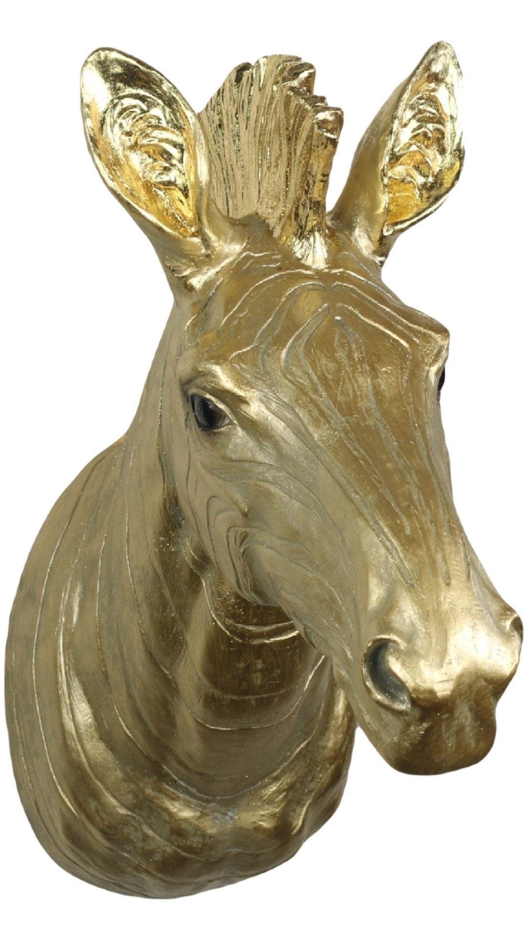 Gold Zebra Head Wall Art 46cm