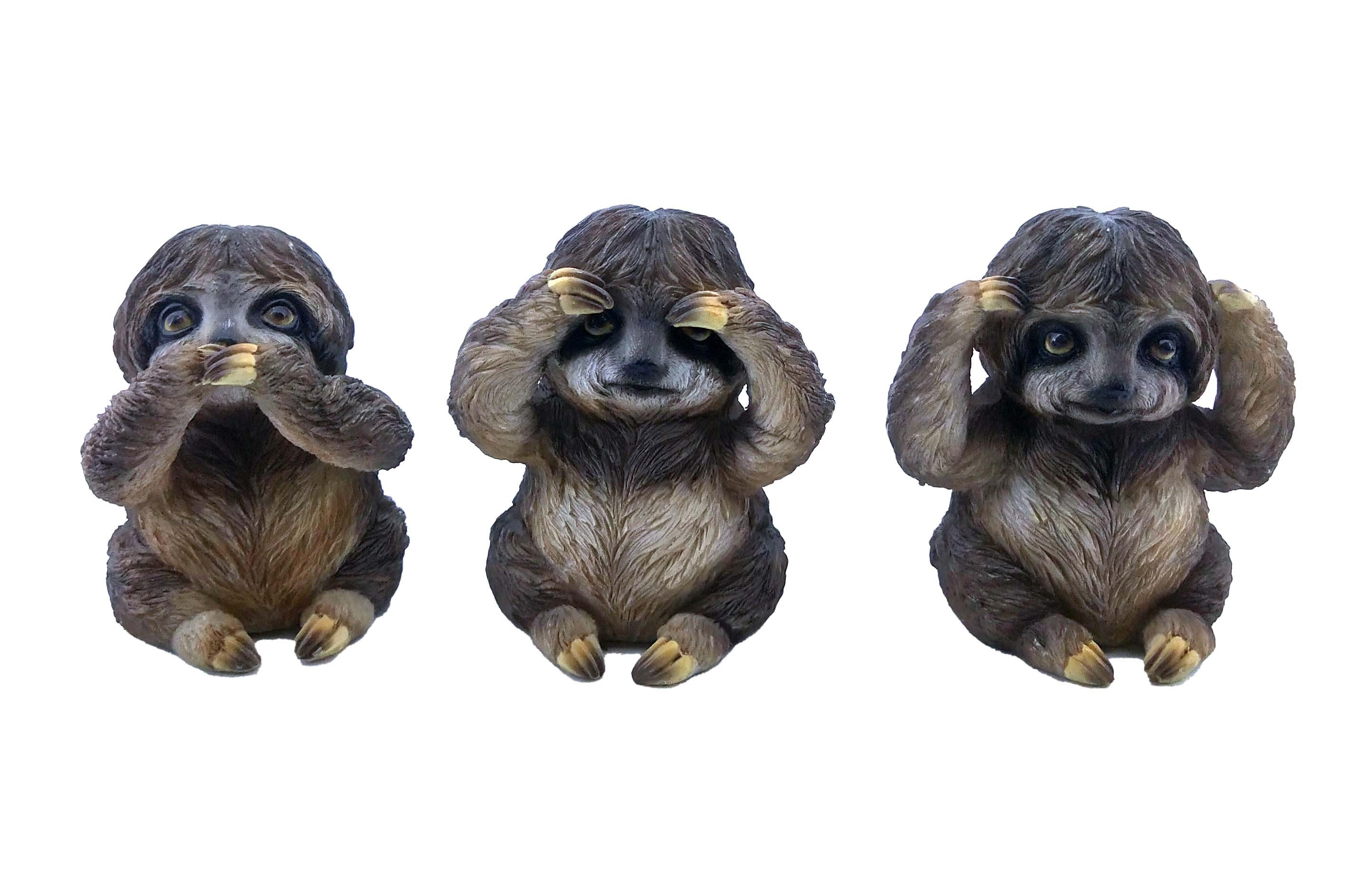 Set of 3 No Evil Sloths 8cm