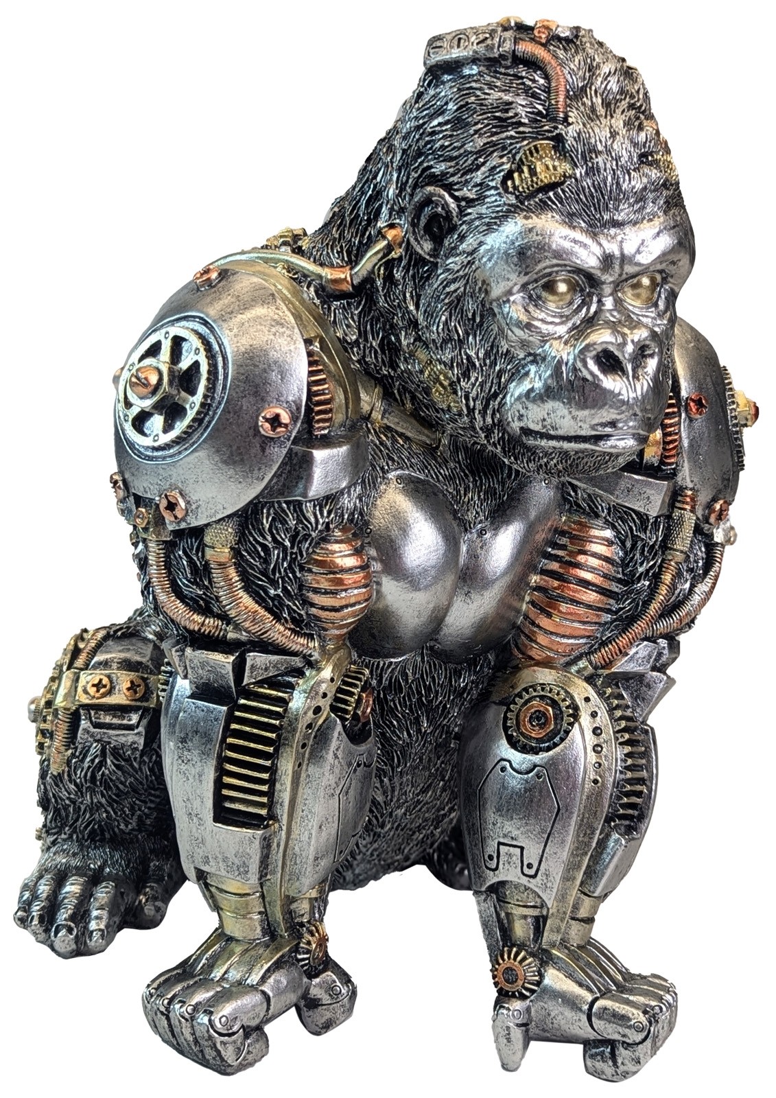 Steampunk Gorilla Silver Finish 28cm