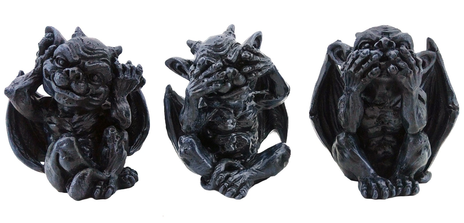 Set of 3 No Evil Little Gargoyles 9cm