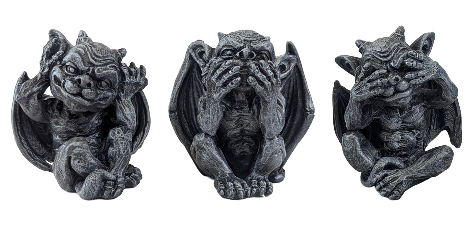 Set of 3 No Evil Little Gargoyles 9cm