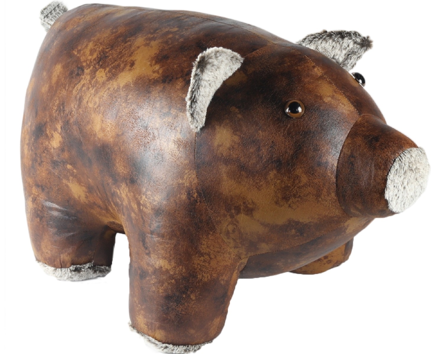 Giant Faux Leather Pig Doorstop / Foot Stool - 65cm  