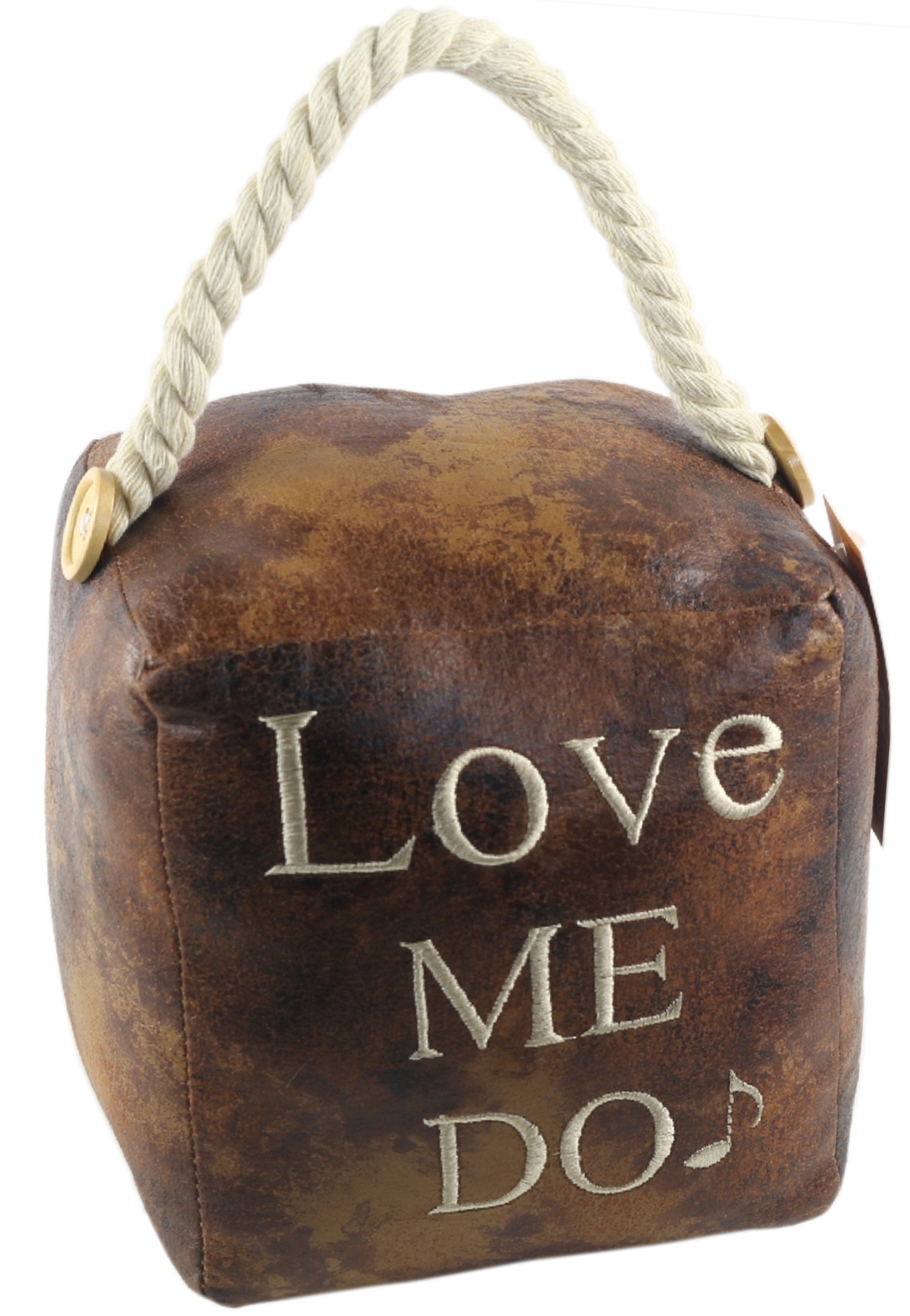 16cm Faux Leather Love Me Do Doorstop (Case Price for Case Qty Only)