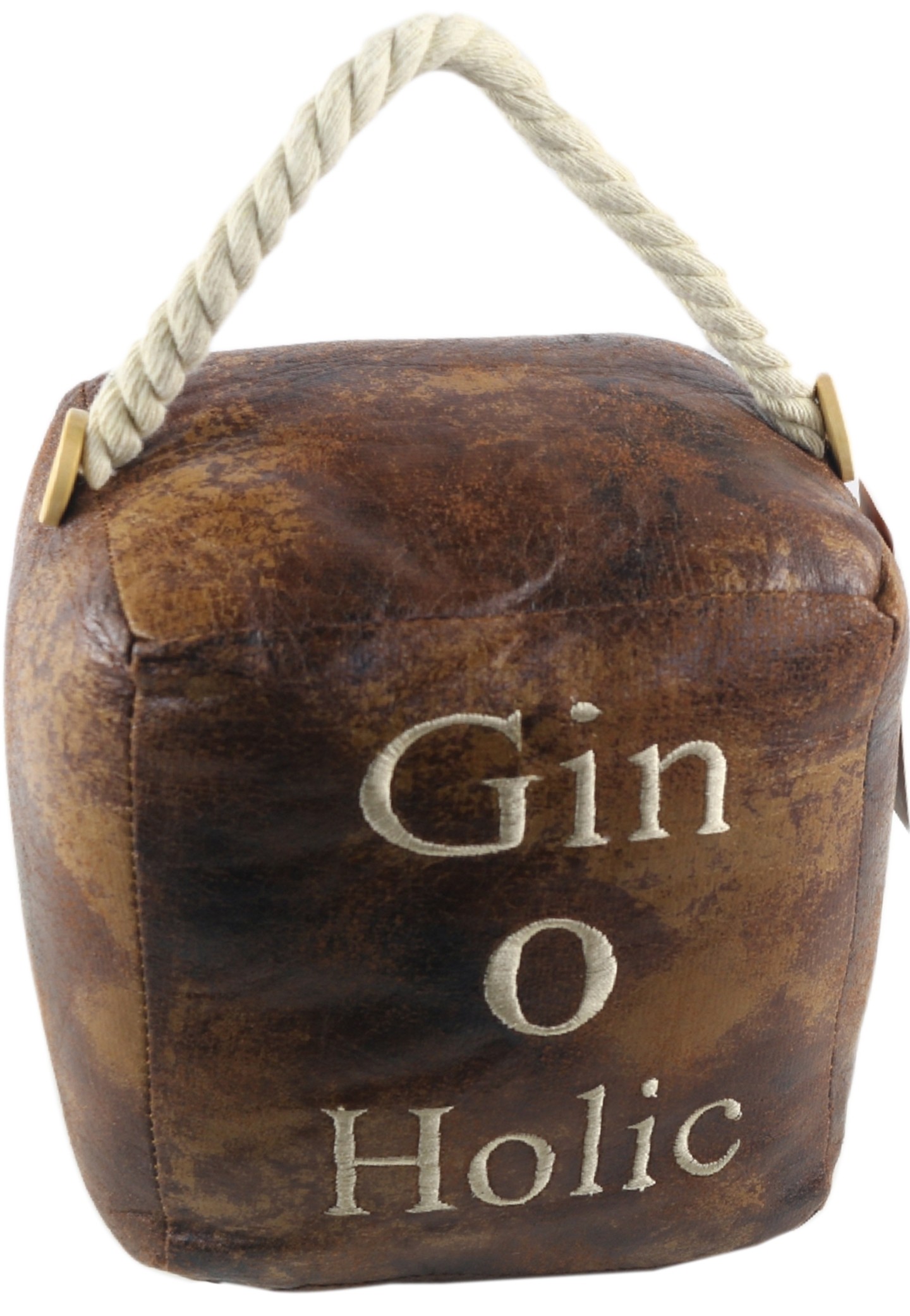 16cm Faux Leather Gin O Holic Doorstop (Case Price for Case Qty Only)