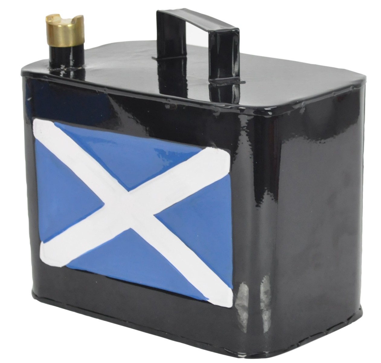 St Andrews Cross Scotland Flag Small Black Petrol Can 26cm