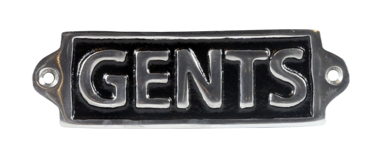 Gents Sign - Polished Aluminium Sign - 15.5cm