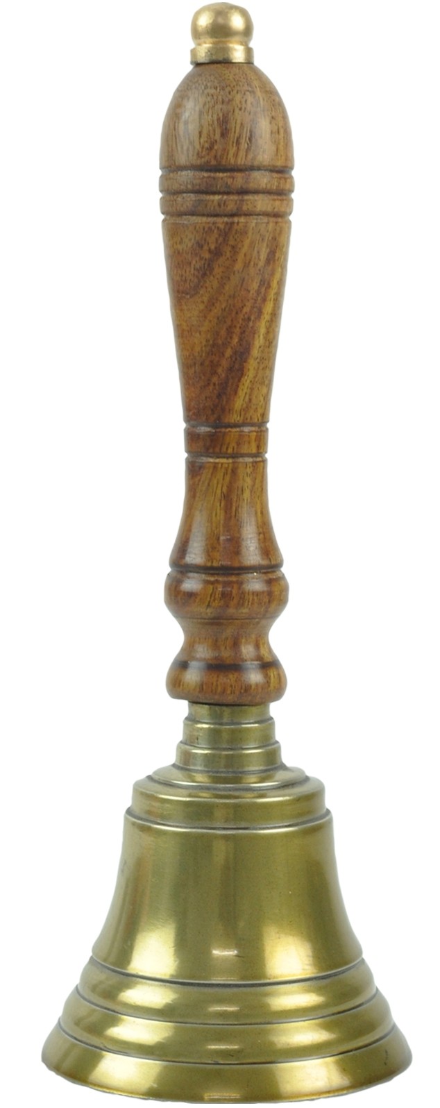 Wooden Handle Bell (Brass Antique Finish / Stress Line Finish) - 41cm