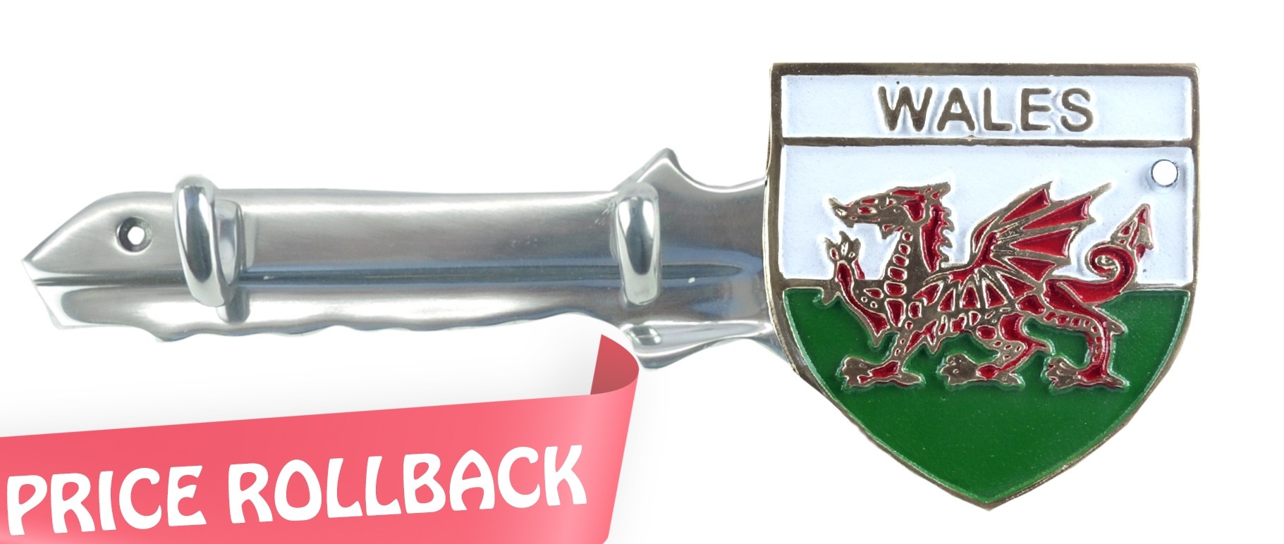 Wales Key Holders Aluminium With 2 Hooks 30cm