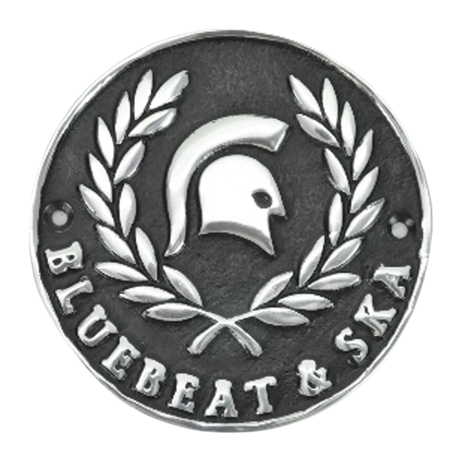 Bluebeat & SKA Sign - Polished Aluminium  24cm