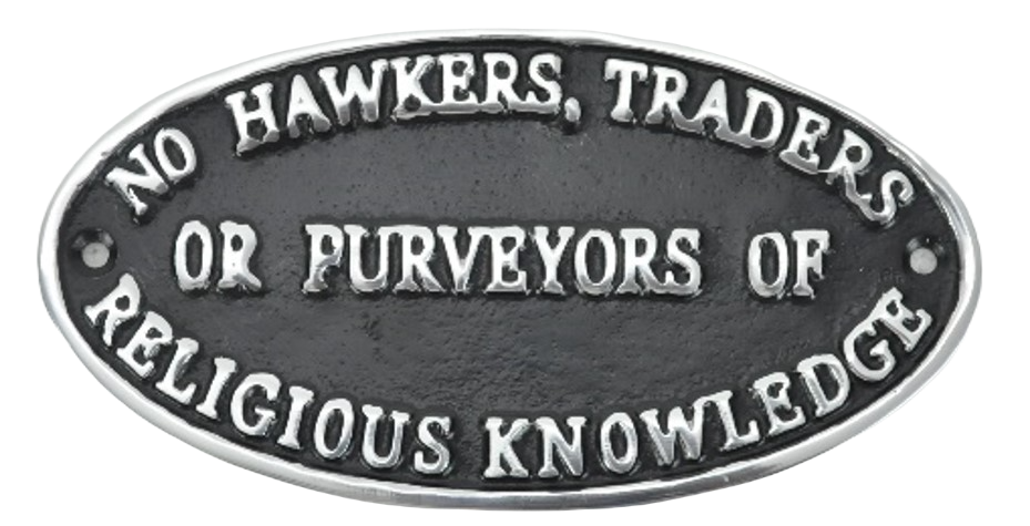 No Hawkers Traders Sign - Polished Aluminium 17cm