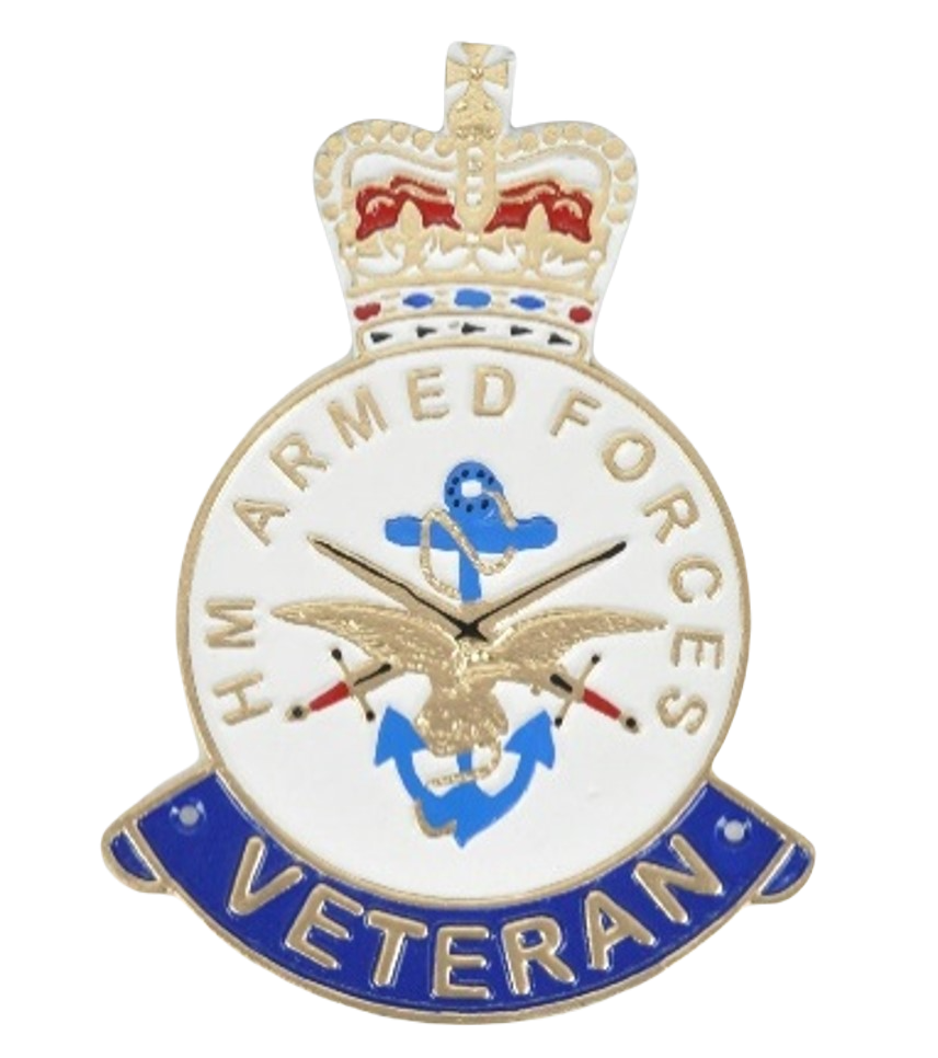 HM Armed Force Veteran Badge Wall Cast Iron Sign / Plaque - 25cm