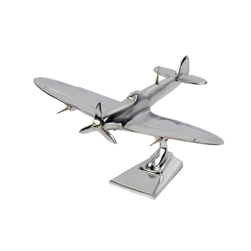 Nickel Plated Aluminium Spitfire Plane Medium - 25cm