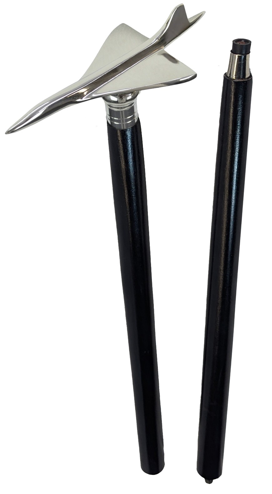 Concorde Model Walking Stick - Nickel Plated  Aluminium - Mango Wood - 91cm
