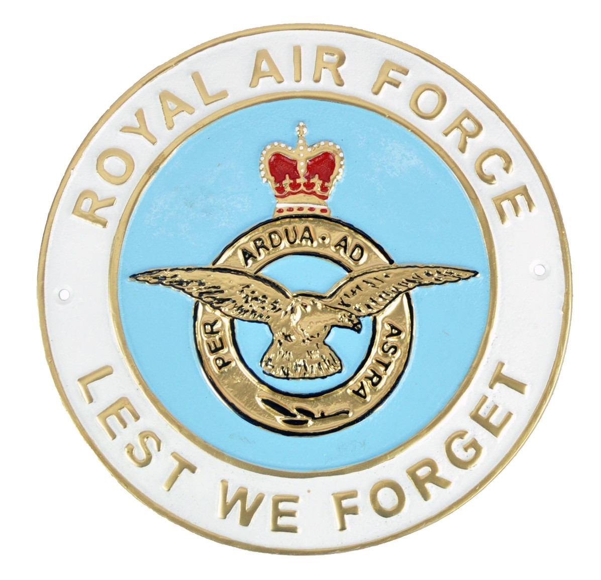 Royal Air Force Lest We Forget Plaque - Cast Iron - 24cm