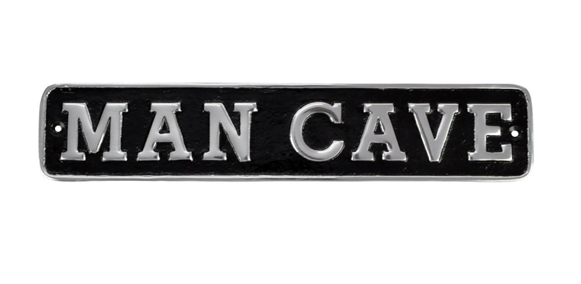 Man Cave Plaque - Cast Aluminium - 39cm