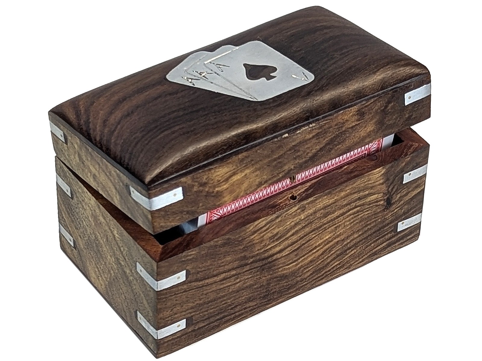 Double Chest Card Box - Sheesham Wood - 12cm