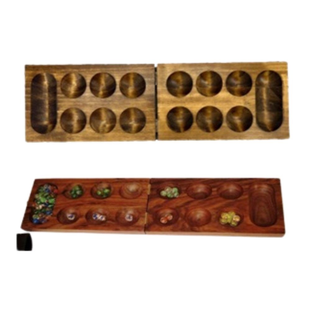 Folding Mancala With Glass Balls - 20.3cm
