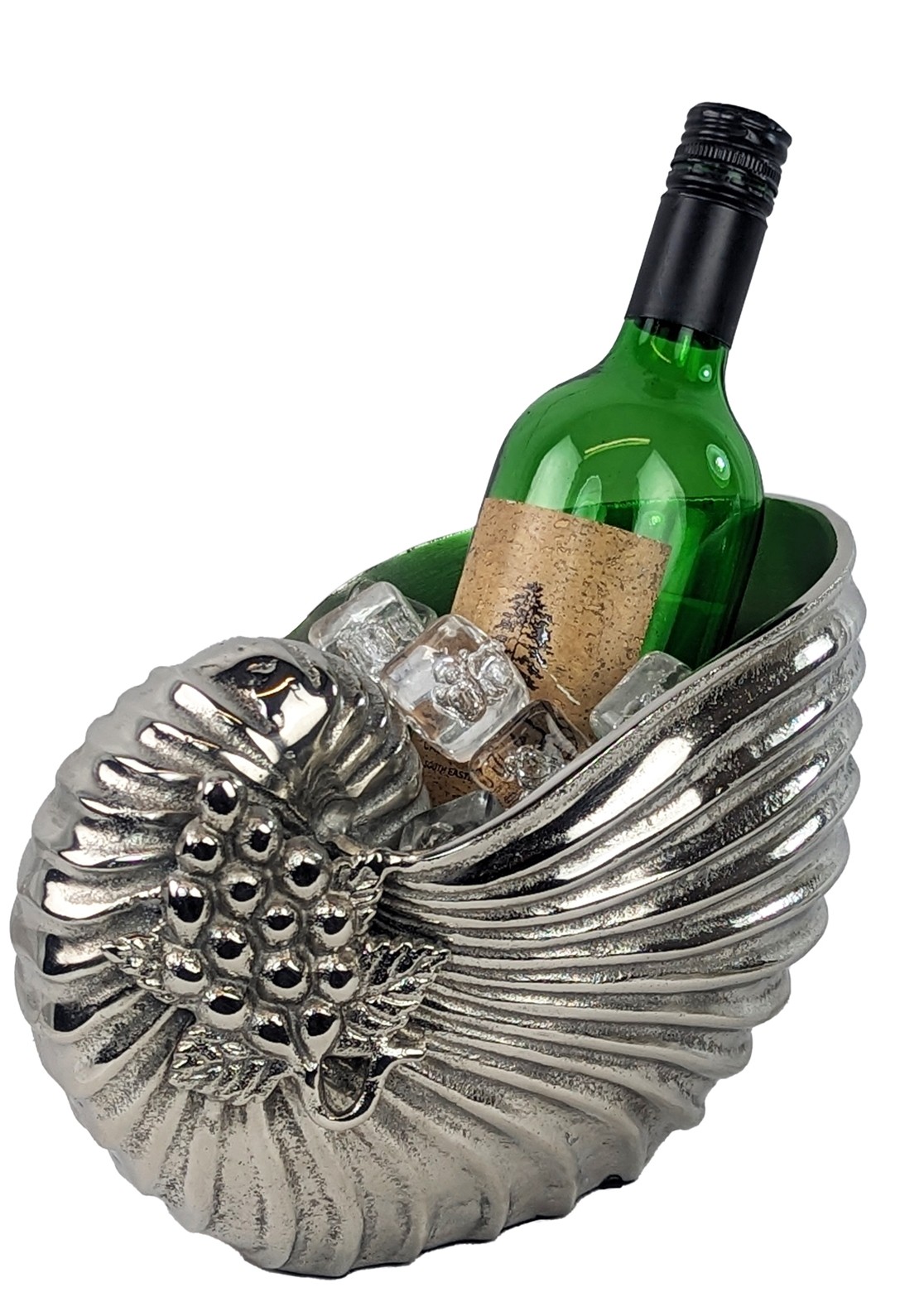 23cm Medium Nautilus Shell 2/4 Bottle Ice Bucket N/P