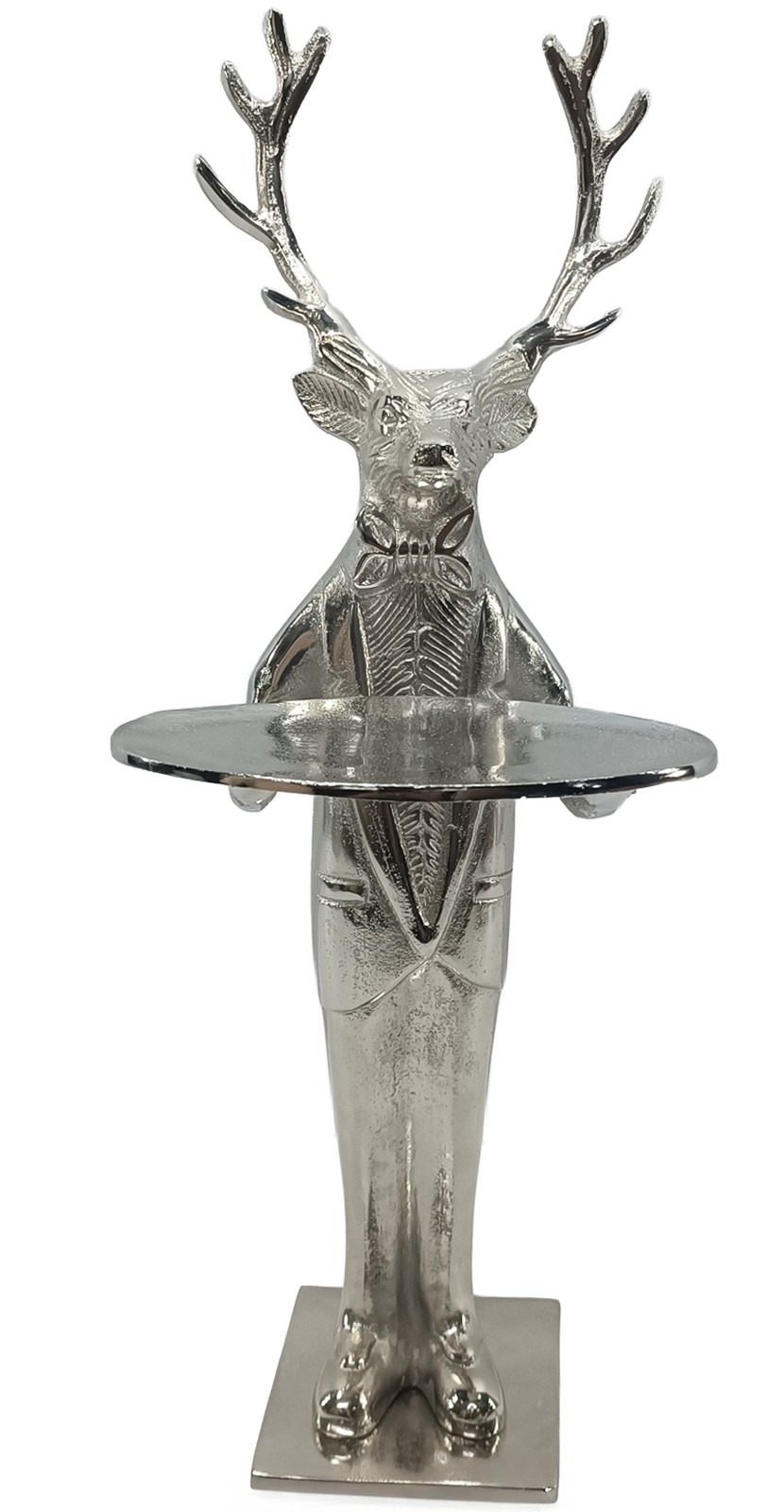 Deer With Plate - 150cm Antique Nickel Finish
