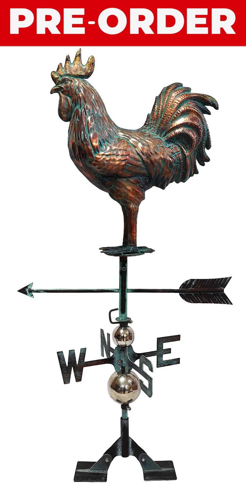 Copper Art - 3D Rooster Weathervane - 114cm
