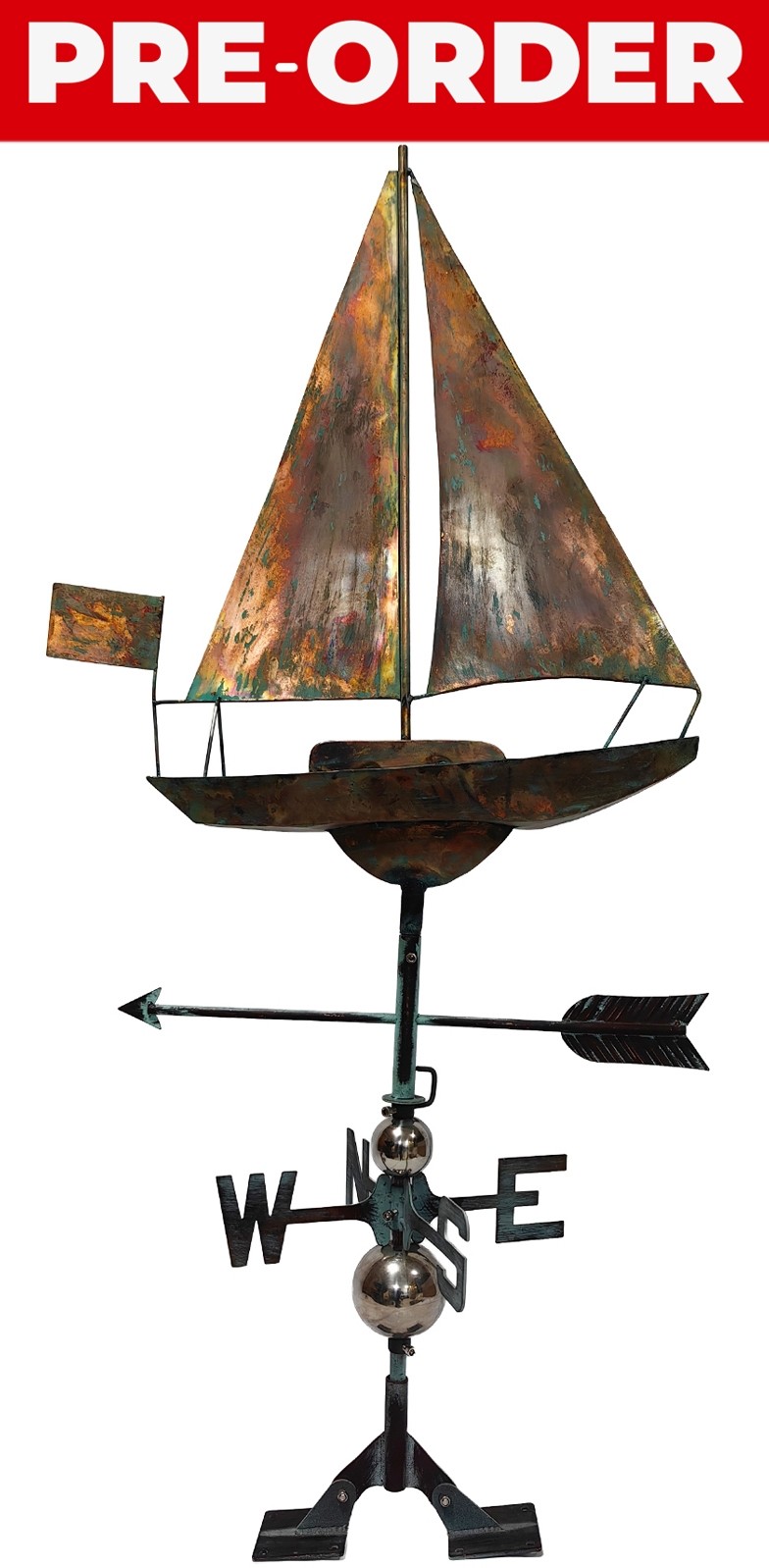 Copper Art - Sailboat Weathervane - 137cm