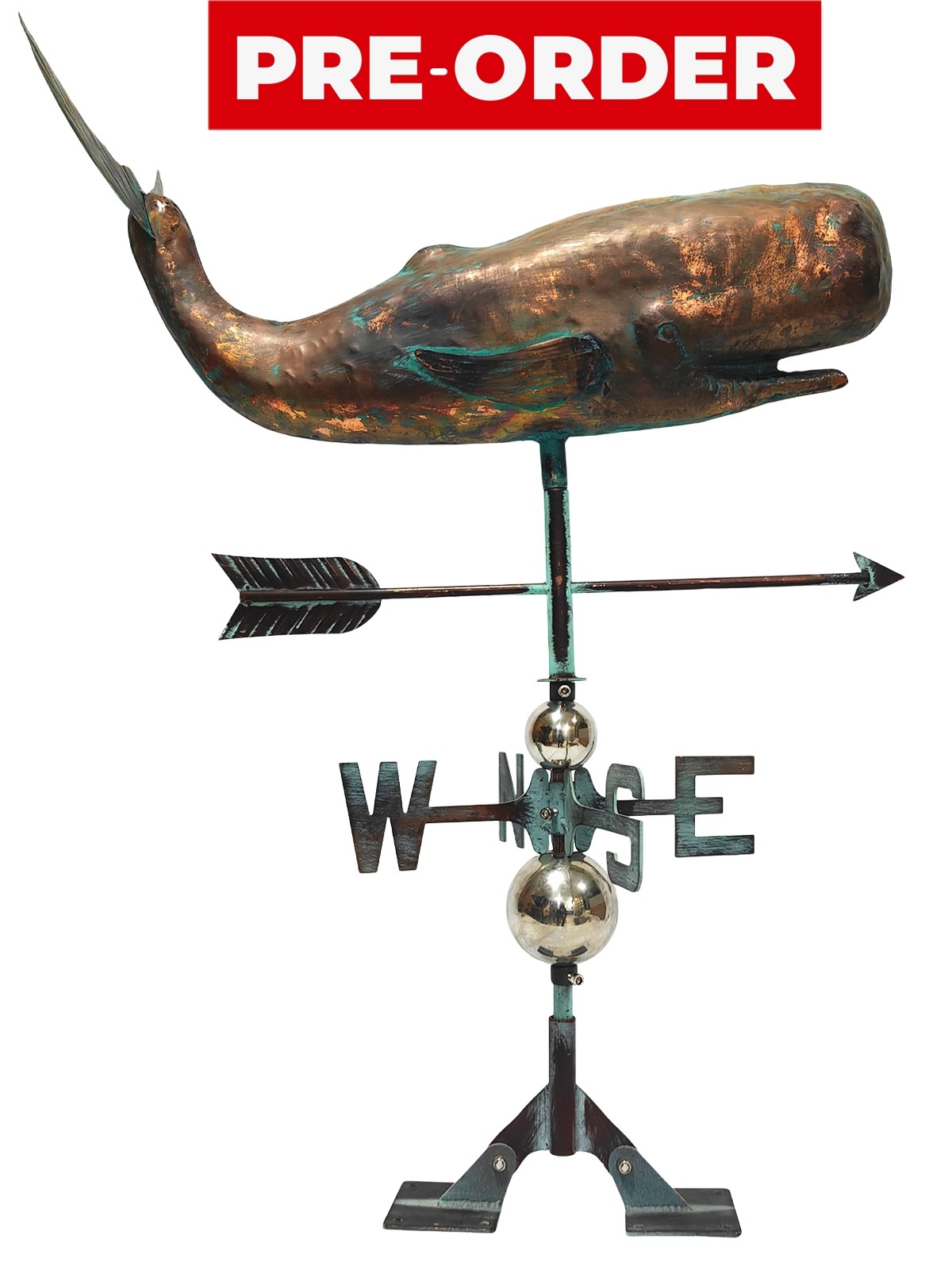 Copper Art - 3D Whale Weathervane - 100cm