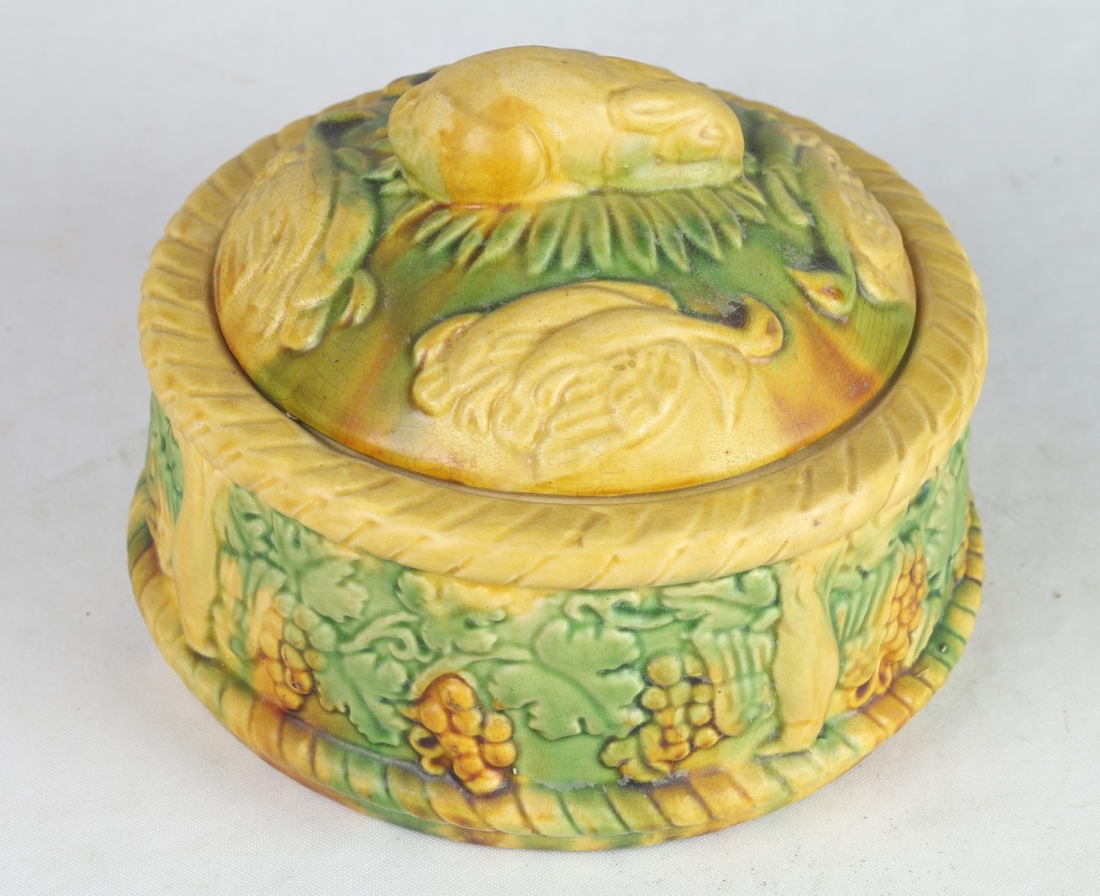 Majolica Rabbit Tureen