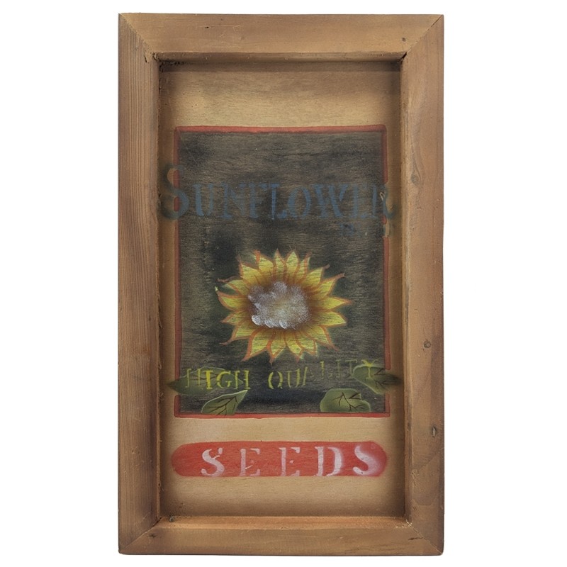 Wooden Oblong Wall Frame Sunflower - 46cm