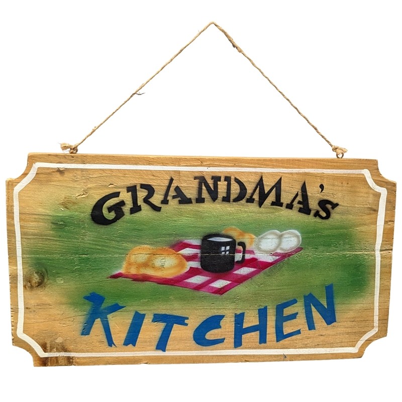 Wooden Plaque Grandmas Kitchen - 36cm