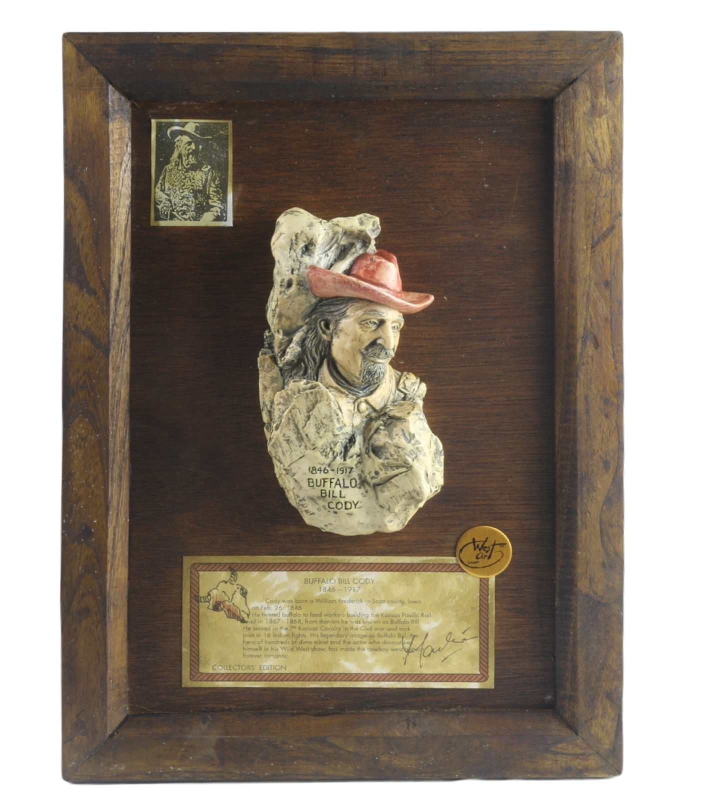 Wooden Framed Buffalo Bill Cody Wall Plaque 35cm  (Min 2)