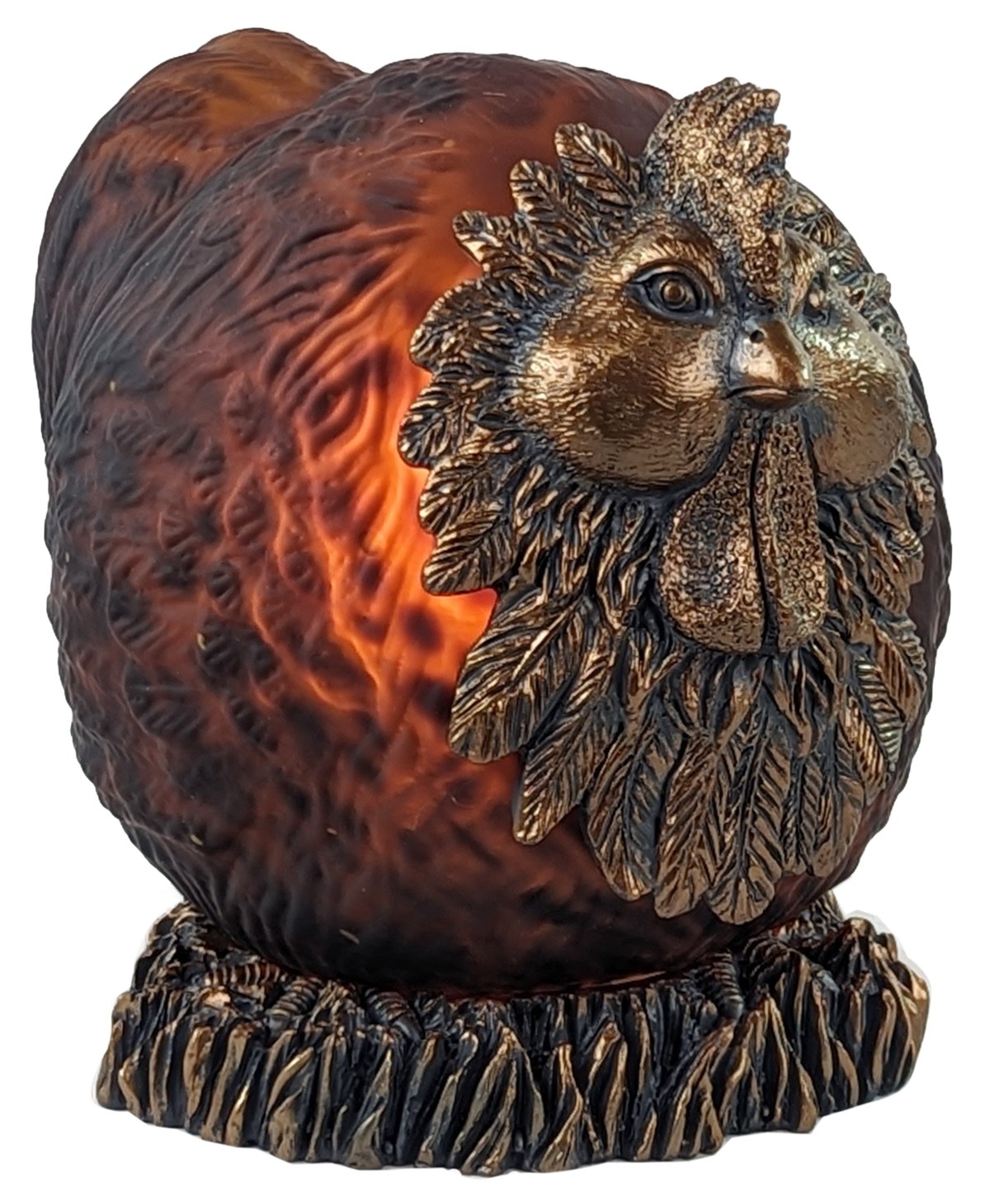 Amber Cockerel Table Lamp 21cm