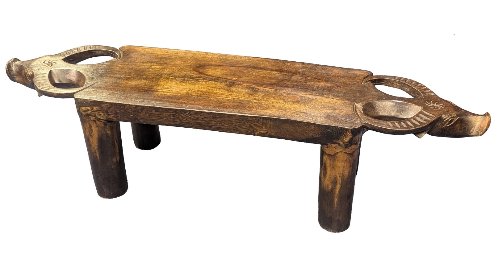 Double Bull Head Stool 102cm