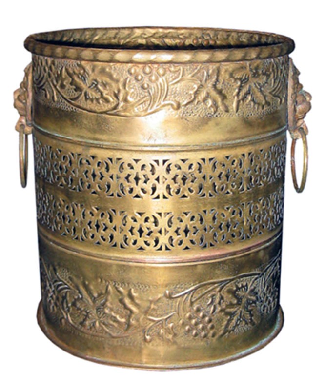 Brass Embossed Pierced Decorative Antique Planter - 22.5cm