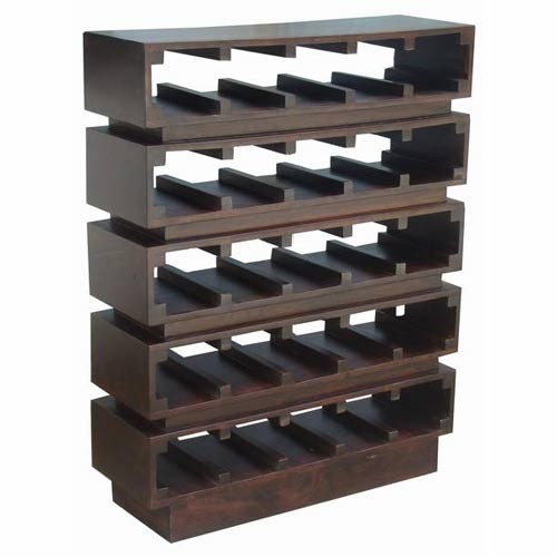 Acacia 30 Bottle Rack (Dark Stain) 116cm