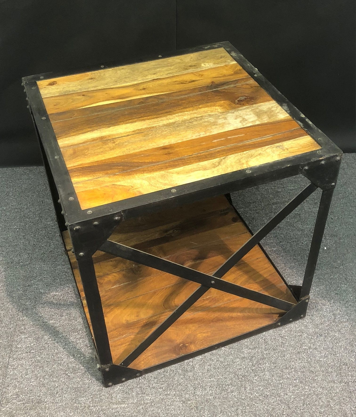 Acacia Industrial Side Table 